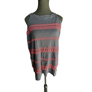 J.‎ Jill tank top navy with red nautical print size L women's summer